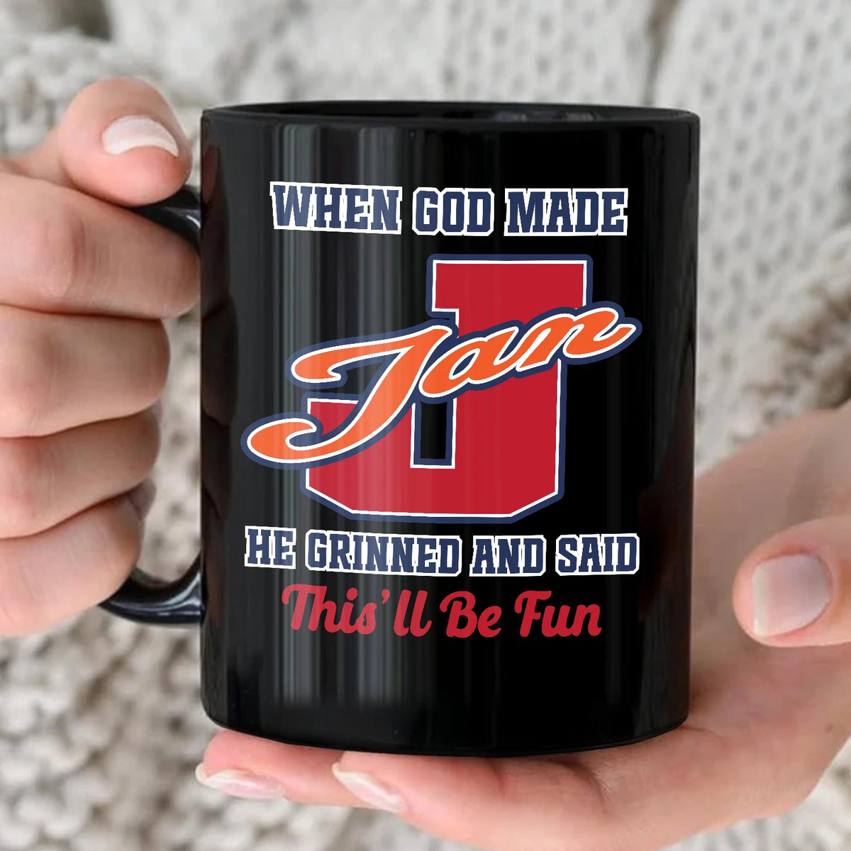 When God Made Your Name Personalized Baseball Mug JAN 13K1 MG07