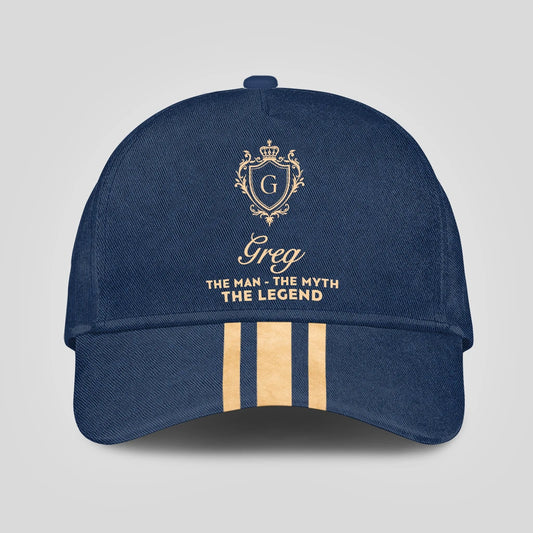 The Man The Myth The Legend Golden Stripes Royal Blue Cap GREG 13K1 C137PF