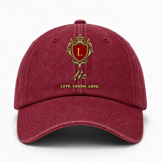 Live Laugh Love Luxury Burgundy Washed Cap LIZ 13K1 C119PF