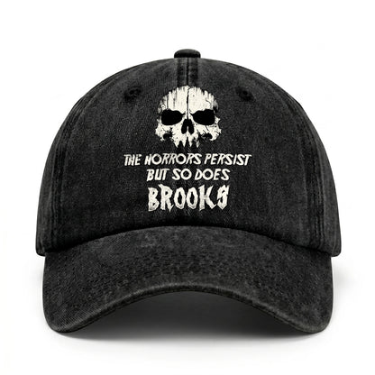 The Horrors Persist But So Does Your Name Cool Skull Washed Cap BROOKS 13K1 C134PF