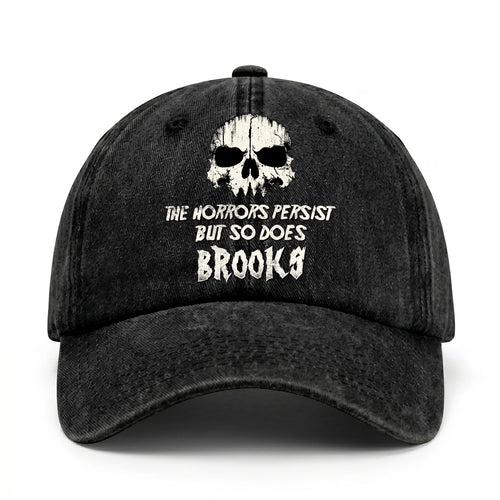The Horrors Persist But So Does Your Name Cool Skull Washed Cap BROOKS 13K1 C134PF