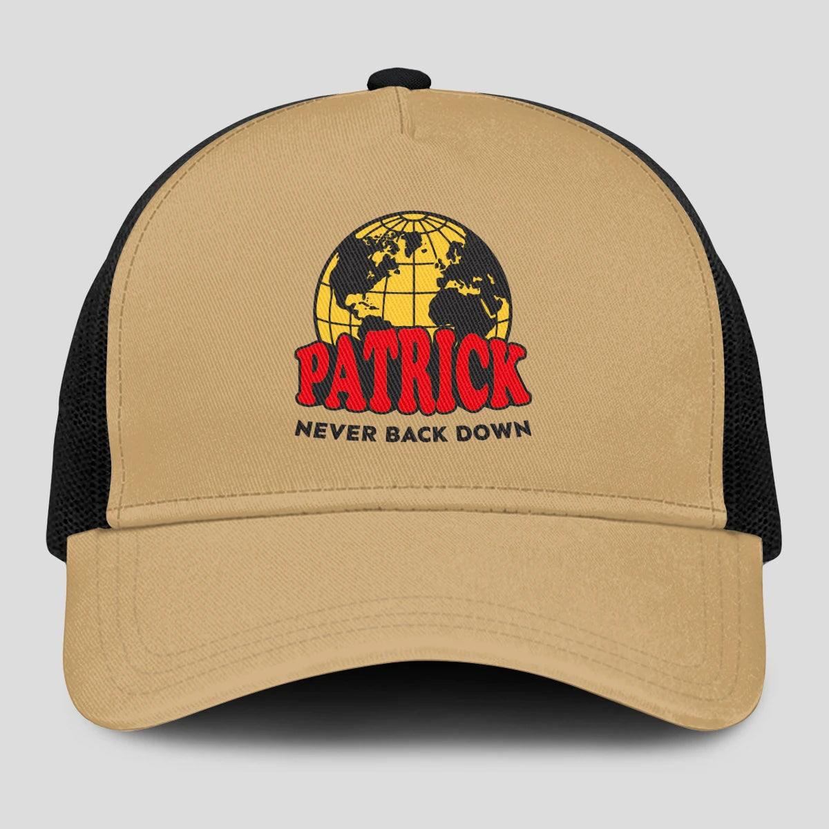 Never Back Down World Logo Khaki Mesh Cap PATRICK 13K1 C212PF