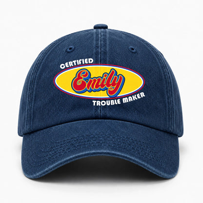 Certified Your Name Trouble Maker Washed Cap EMILY 13K1 C73PF