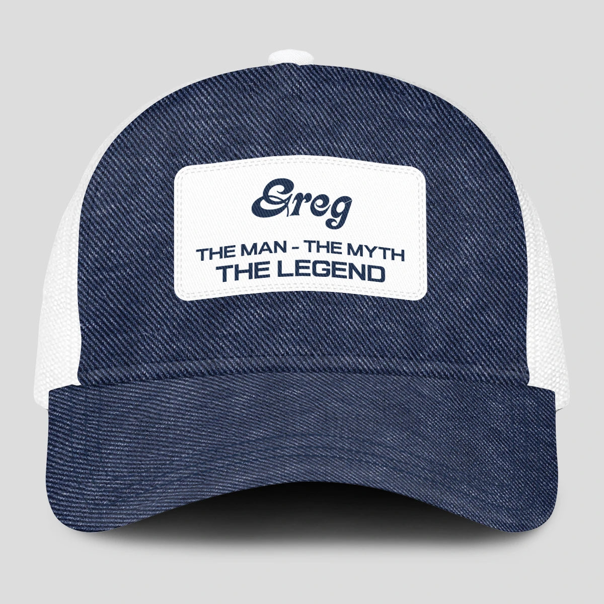 The Man The Myth The Legend Blue Denim Mesh Cap GREG 13K1 C194PF