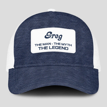 The Man The Myth The Legend Blue Denim Mesh Cap GREG 13K1 C194PF