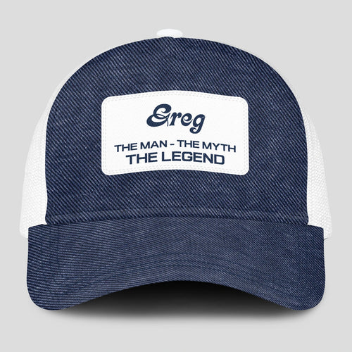 The Man The Myth The Legend Blue Denim Mesh Cap GREG 13K1 C194PF