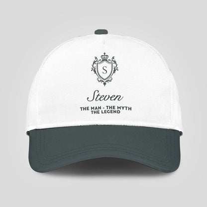 The Man The Myth The Legend Elegant Gray And White Cap STEVEN 13K1 C170PF