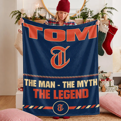 The Man The Myth The Legend Retro Fleece Blanket TOM 13K1 BK53