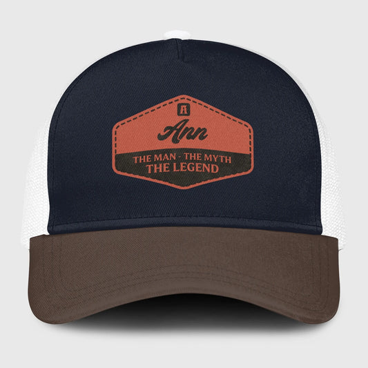 The Man The Myth The Legend Navy And Brown Mesh Cap ANN 13K1 C188PF