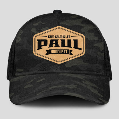 Keep Calm & Let Your Name Handle It Dark Camo Mesh Cap PAUL 13K1 C195PF