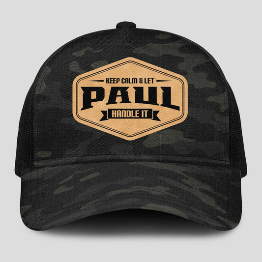 Keep Calm & Let Your Name Handle It Dark Camo Mesh Cap PAUL 13K1 C195PF