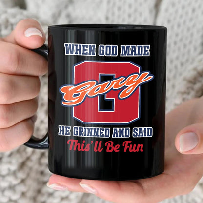 When God Made Your Name Personalized Baseball Mug GARY 13K1 MG07