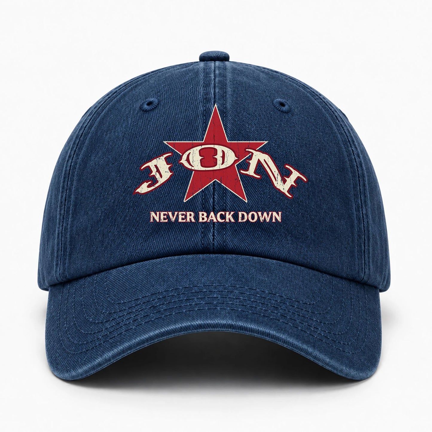 Never Back Down Western Blue Denim Cap JON 13K1 C61PF