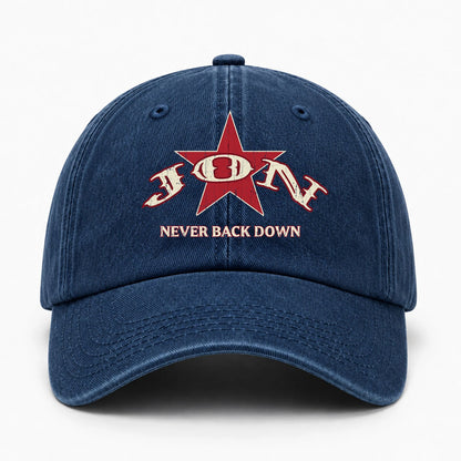 Never Back Down Western Blue Denim Cap JON 13K1 C61PF