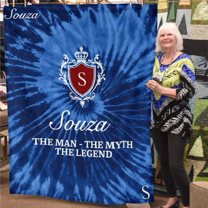 The Man The Myth The Legend Blue Waves Fleece Blanket SOUZA 13K1 BK11