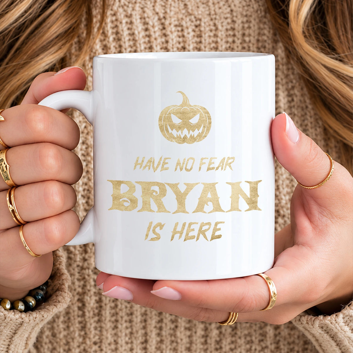 Have No Fear Your Name Is Here Halloween Pumpkin Mug BRYAN 13K1 MG35