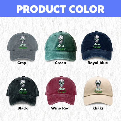 The Fear The Fate The Doom Skull Washed Cap AUSTIN 13K1 C99PF