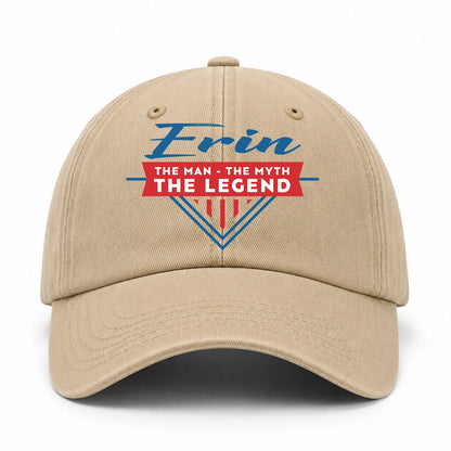 The Man The Myth The Legend Logo Washed Cap ERIN 13K1 C37PF