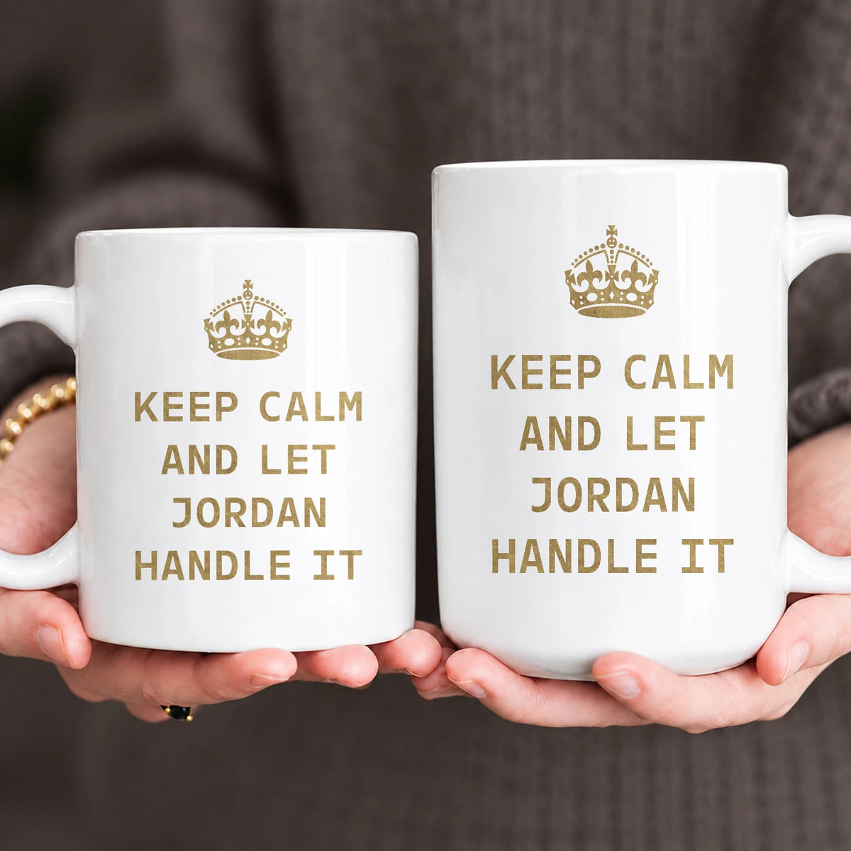 Keep Calm And Let Your Name Handle It Red Crown Mug JORDAN 13K1 MG32