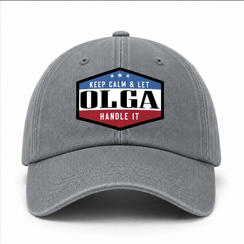 Keep Calm & Let Your Name Handle It Washed Cap OLGA 13K1 C87PF