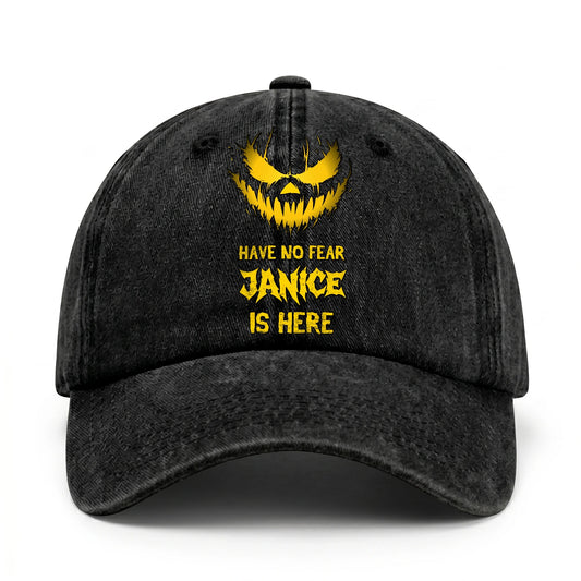 Have No Fear Your Name Is Here Jack O' Lantern Washed Cap JANICE 13K1 C135PF