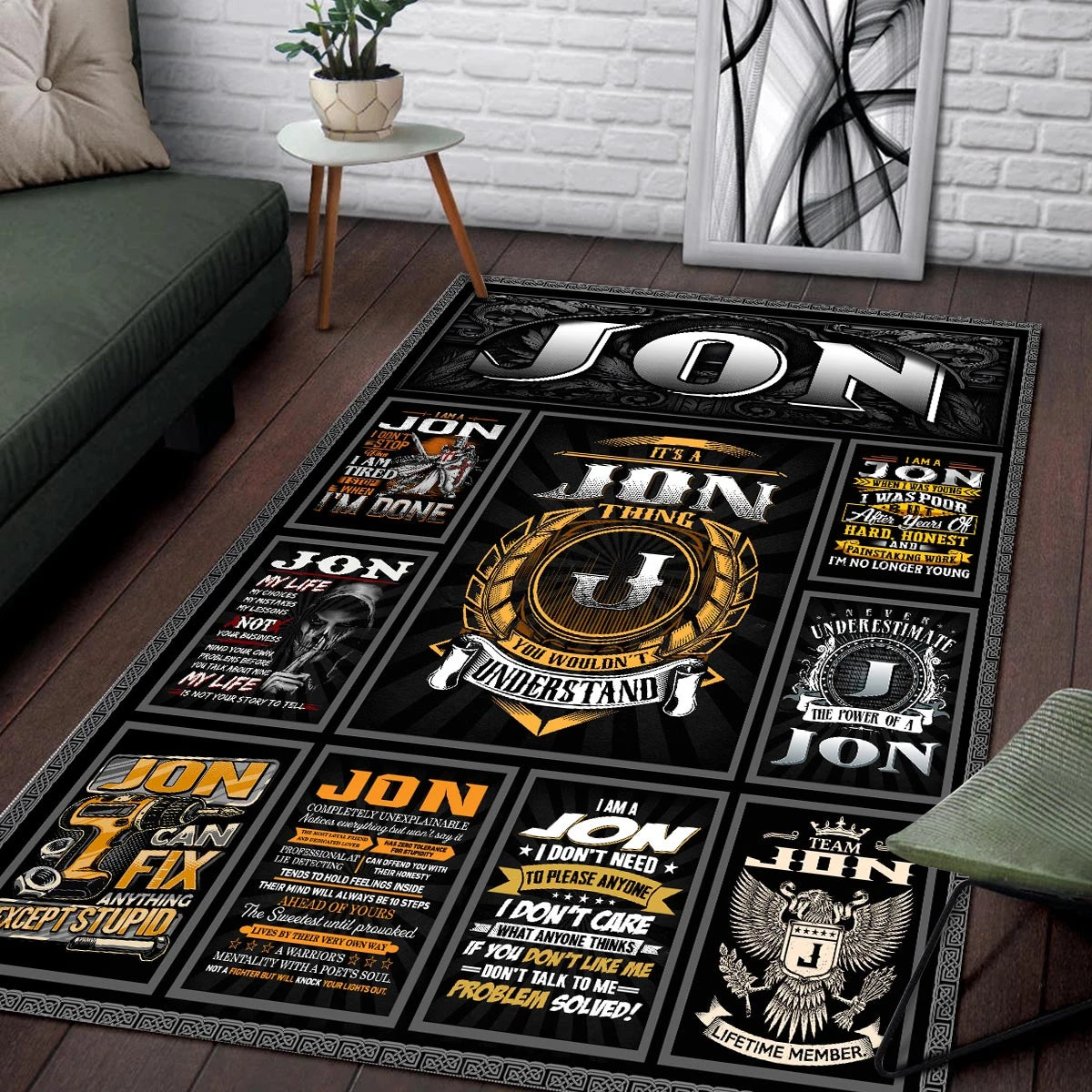 JON Personalized Sponge Floor Mat – Custom Printed Home Decor 13K1-AR2