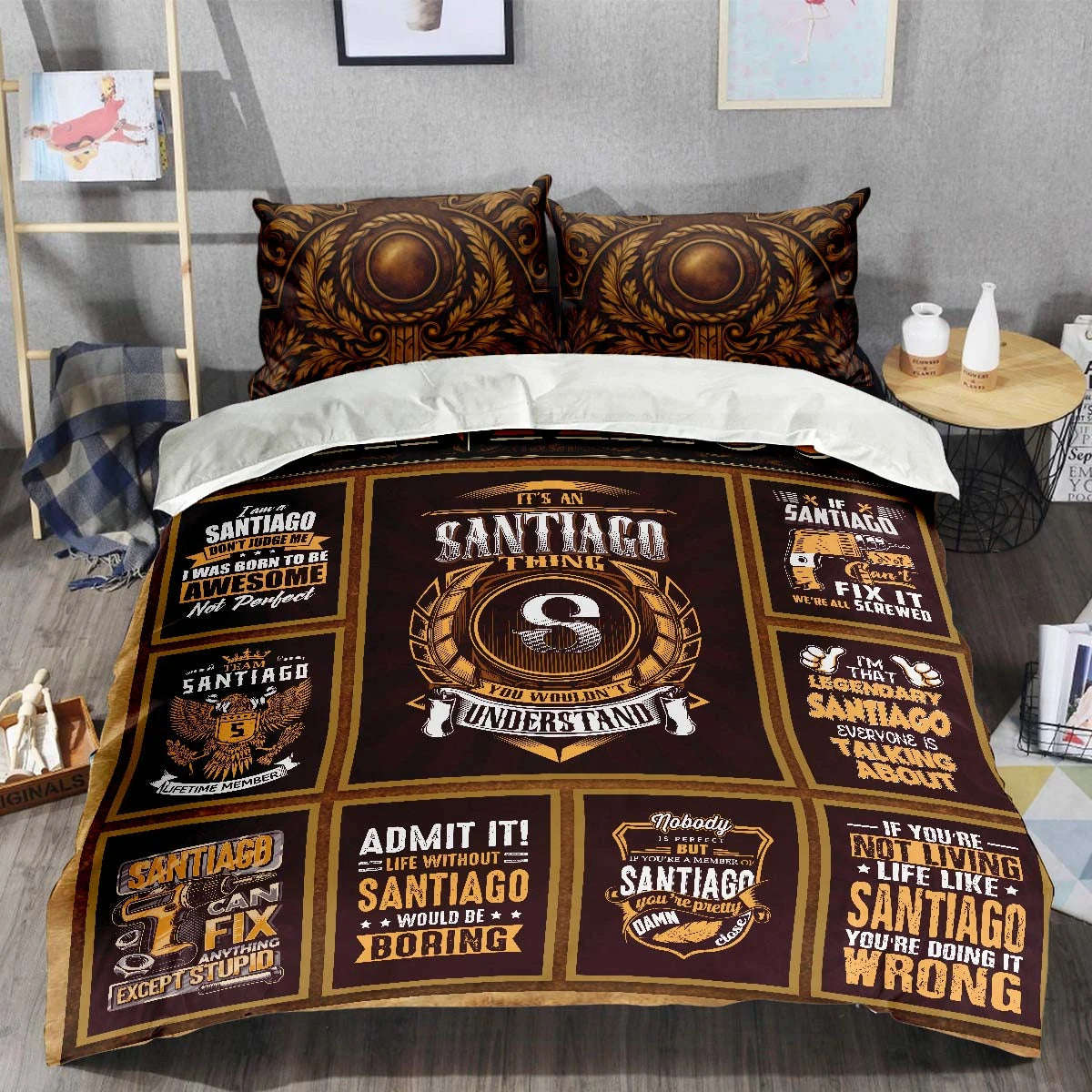 SANTIAGO Limited Edition Personalized Bedding Set 13K1-BS3