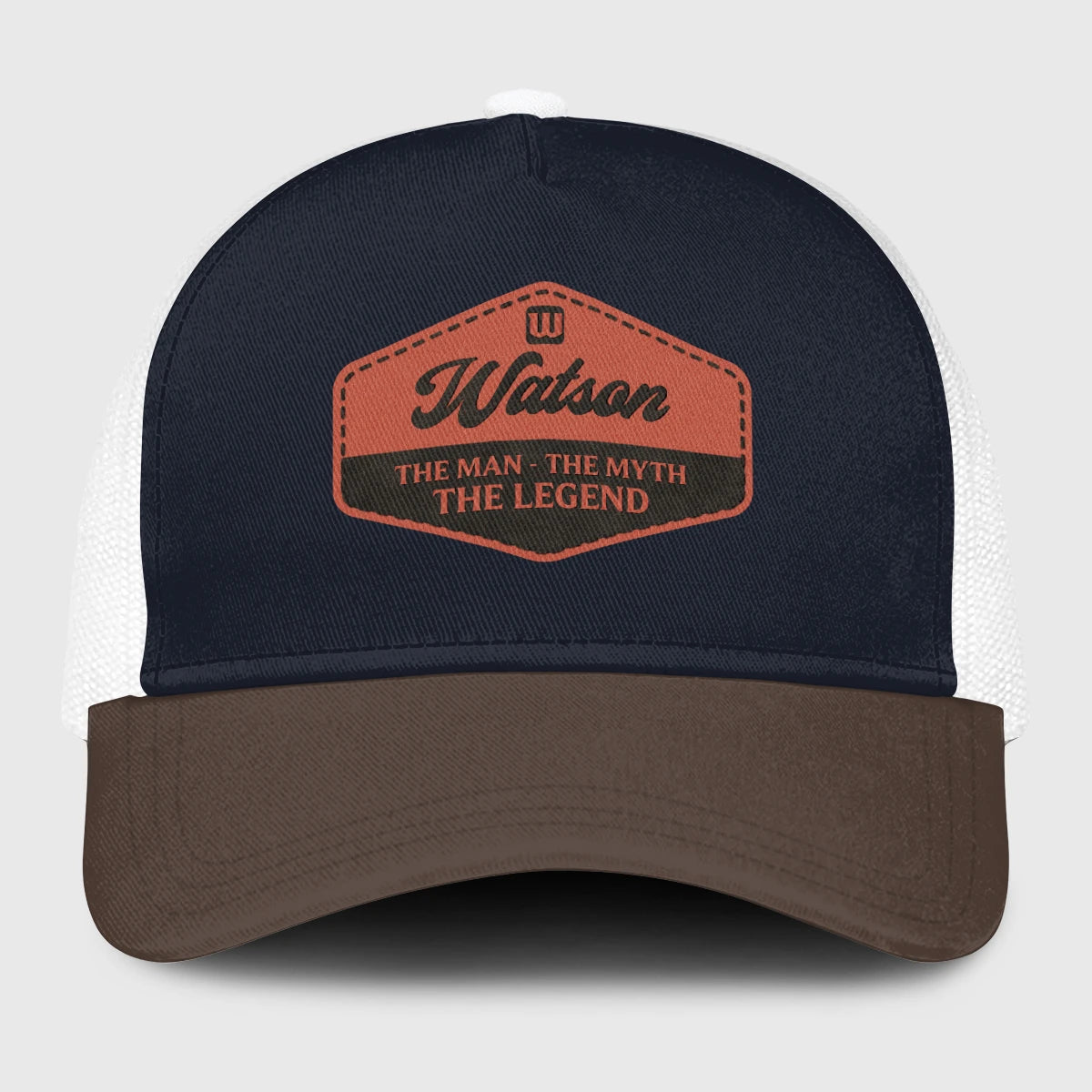 The Man The Myth The Legend Navy And Brown Mesh Cap WATSON 13K1 C188PF