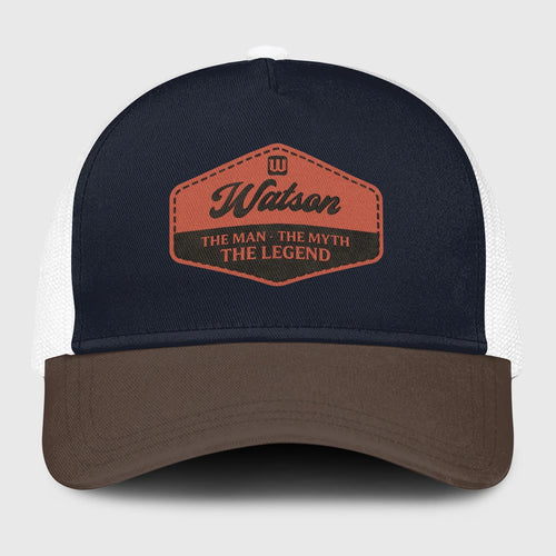 The Man The Myth The Legend Navy And Brown Mesh Cap WATSON 13K1 C188PF
