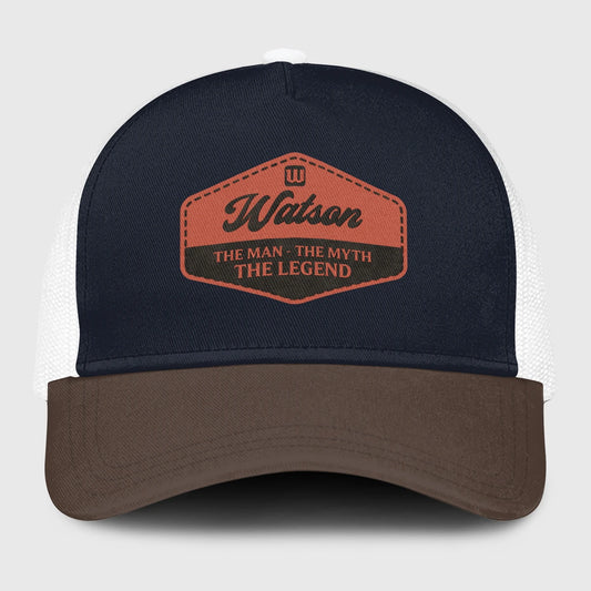 The Man The Myth The Legend Navy And Brown Mesh Cap WATSON 13K1 C188PF