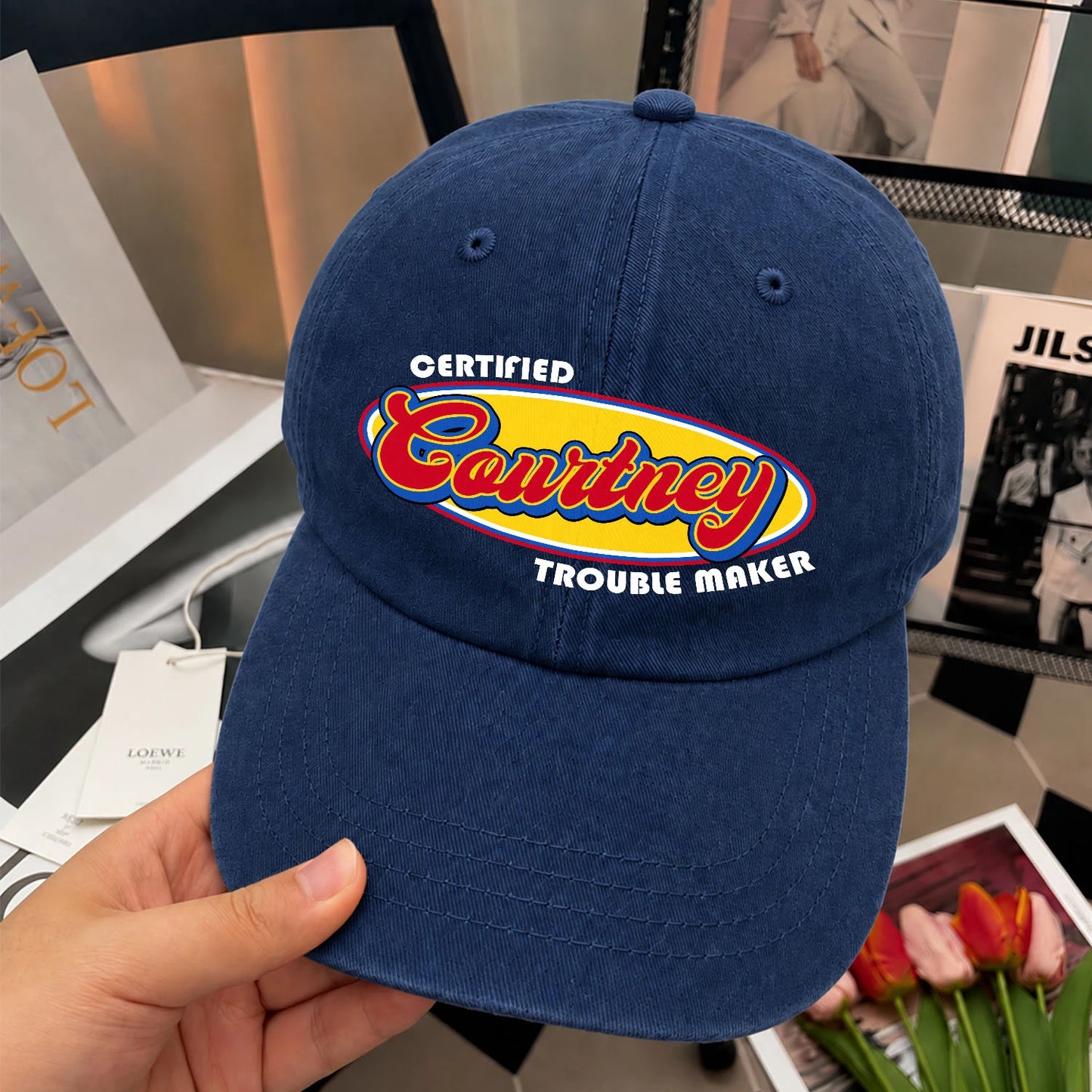 Certified Your Name Trouble Maker Washed Cap COURTNEY 13K1 C73PF