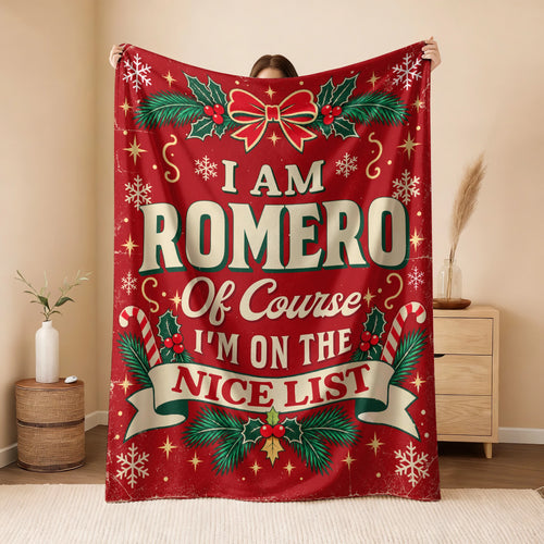 I'm Name Of Course I'm On The Nice List Christmas Fleece Blanket ROMERO 13K1 BK56