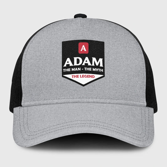 The Man The Myth The Legend Gray Mesh Cap ADAM 13K1 C189PF