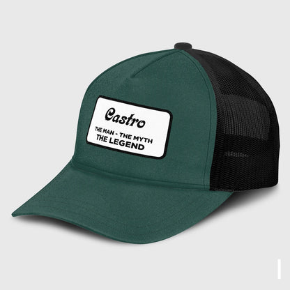 The Man The Myth The Legend Green And White Mesh Cap CASTRO 13K1 C198PF