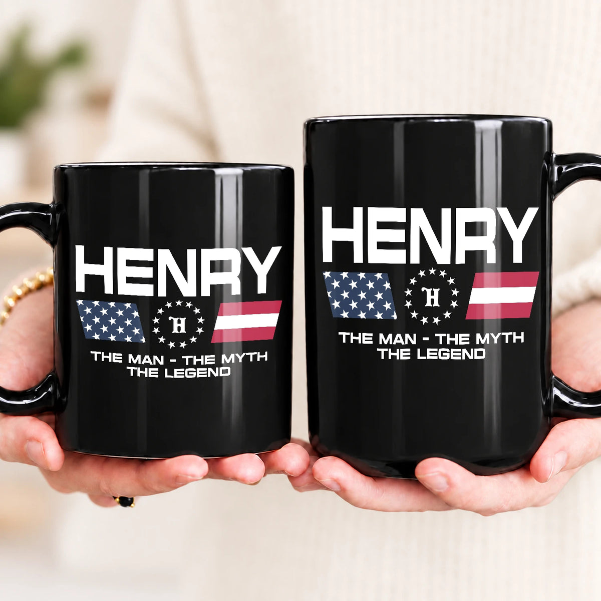 The Man The Myth The Legend Us Flag Mug HENRY 13K1 MG23