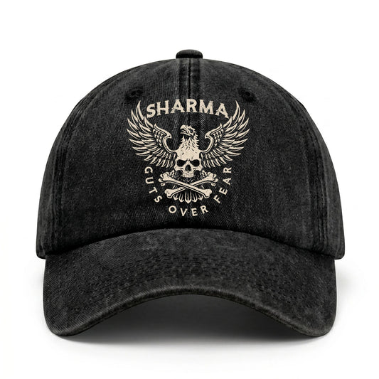 Your Name Guts Over Fear With Eagle And Skull Washed Cap SHARMA 13K1 C75PF