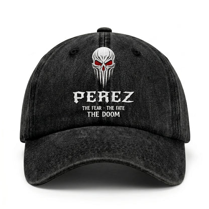 Your Name The Fear The Fate The Doom Skull Washed Cap PEREZ 13K1 C98PF