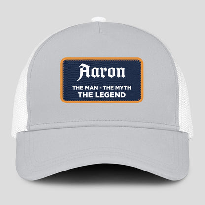 The Man The Myth The Legend Gray Mesh Cap AARON 13K1 C204PF