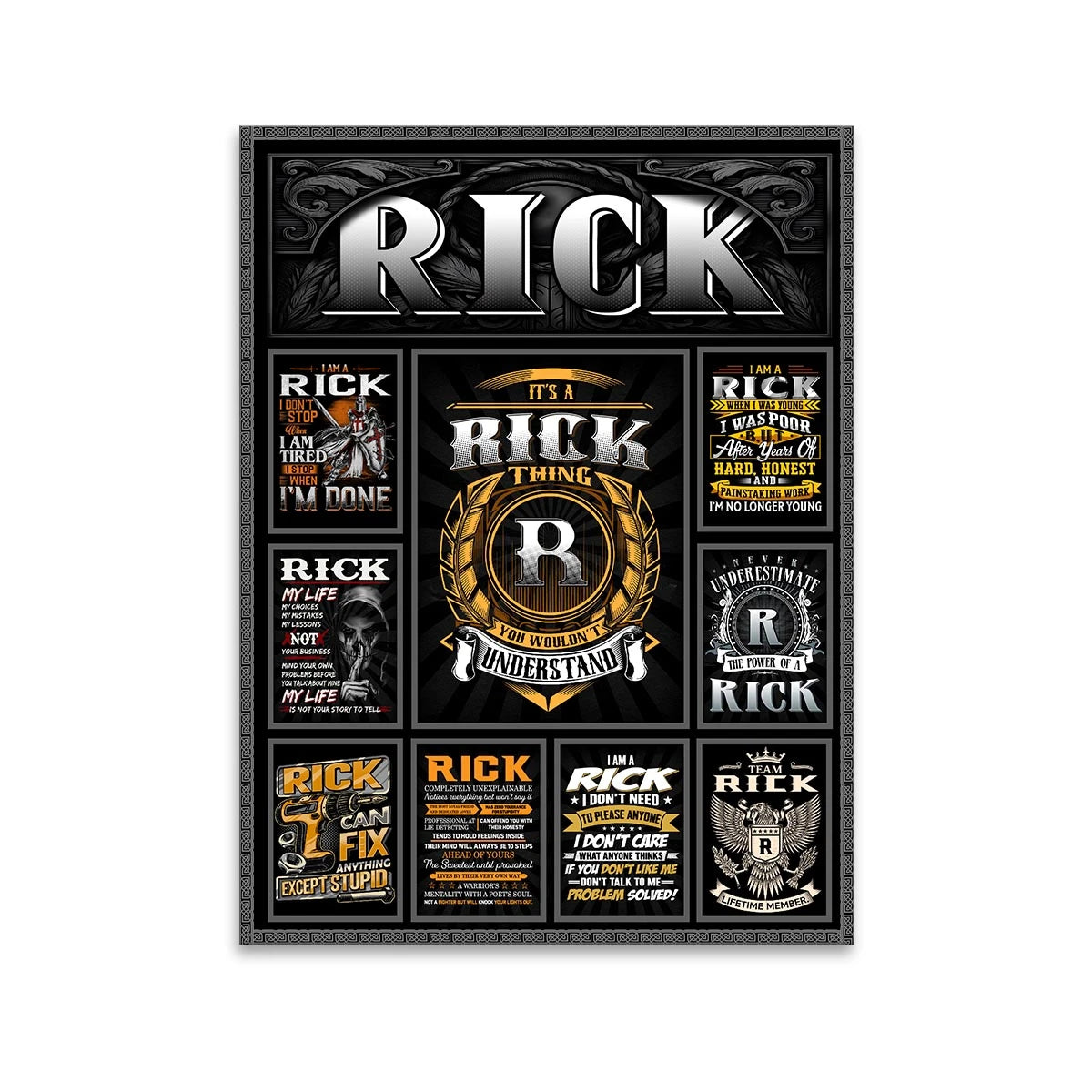 RICK Personalized Sponge Floor Mat – Custom Printed Home Decor 13K1-AR2
