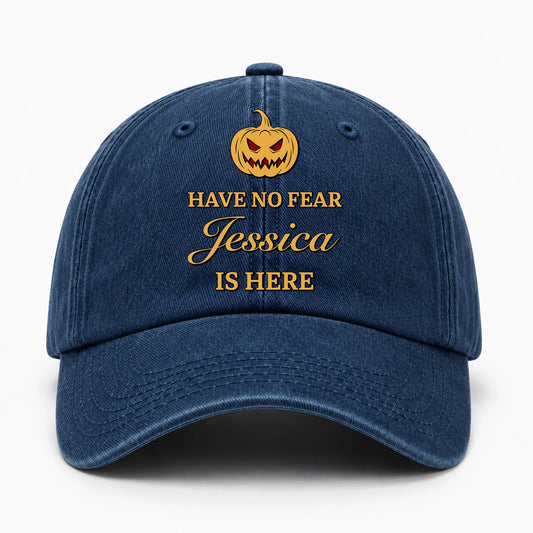 Have No Fear Your Name Is Here Jack O' Lantern Washed Cap JESSICA 13K1 C165PF