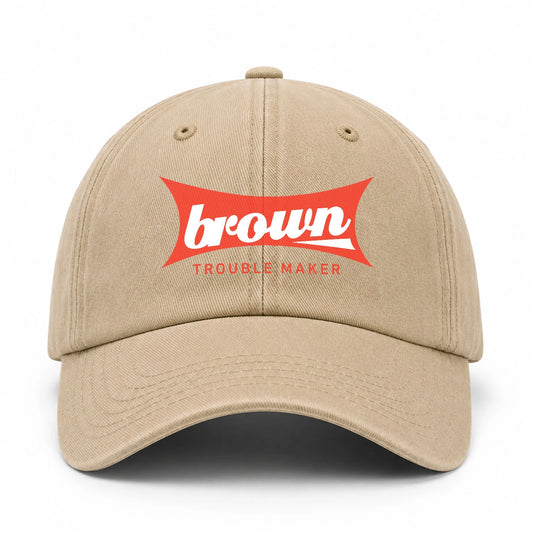 Trouble Maker Red Logo Washed Cap BROWN 13K1 C78PF