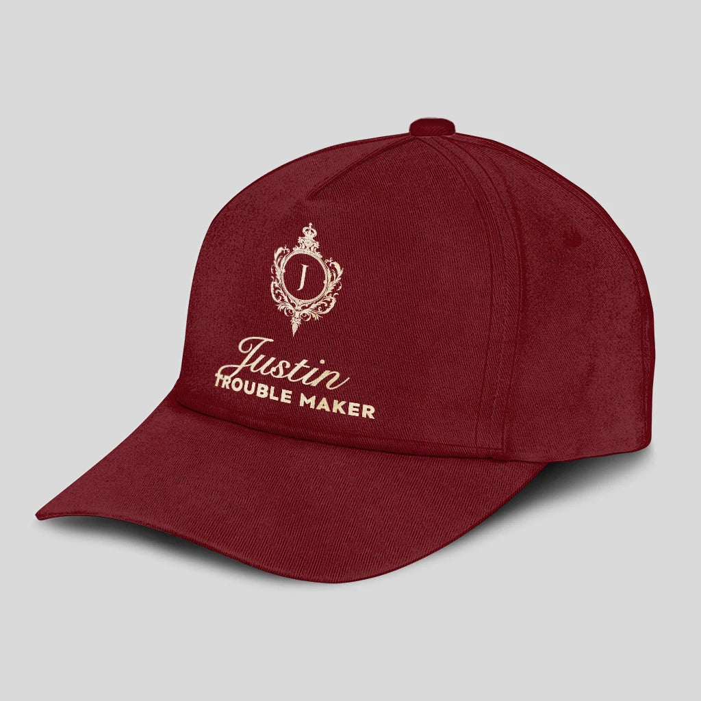 Trouble Maker Funny Royal Burgundy Cap JUSTIN 13K1 C158PF