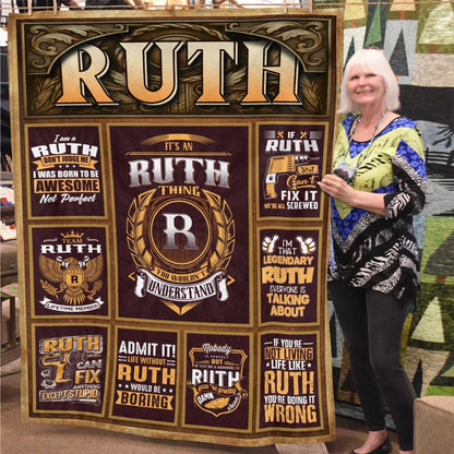 RUTH Personalized Blanket | Custom Name Cozy Throw Gift 13K1-BK4