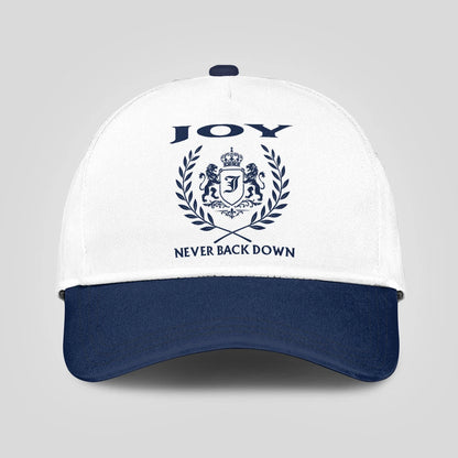 Never Back Down Blue And White Cap JOY 13K1 C59PF