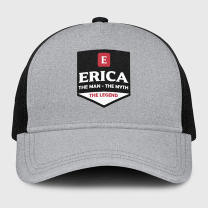 The Man The Myth The Legend Gray Mesh Cap ERICA 13K1 C189PF