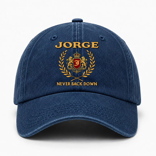 Never Back Down Royal Blue Denim Cap JORGE 13K1 C60PF