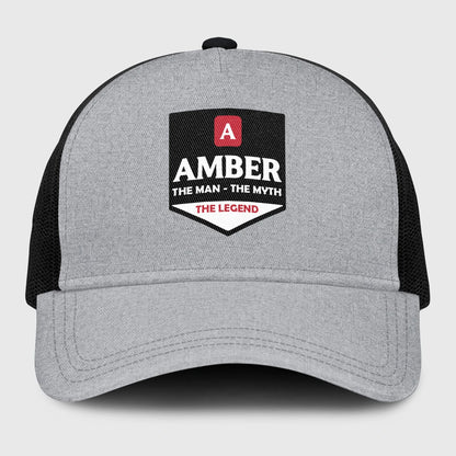 The Man The Myth The Legend Gray Mesh Cap AMBER 13K1 C189PF