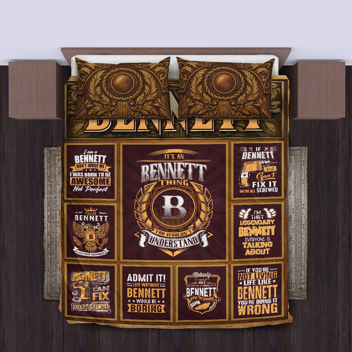 BENNETT Limited Edition Personalized Bedding Set 13K1-BS3