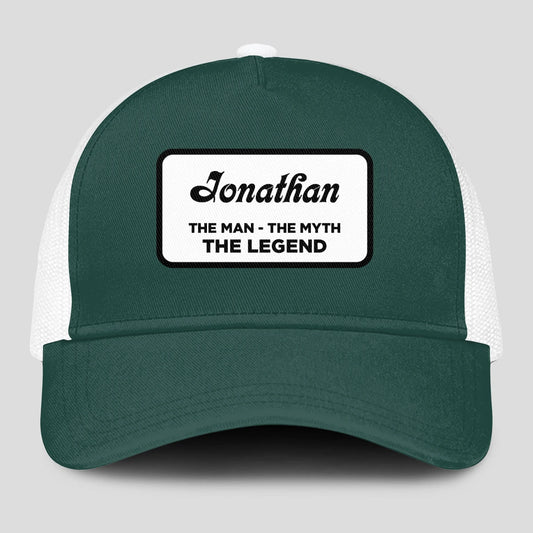 The Man The Myth The Legend Green And White Mesh Cap JONATHAN 13K1 C198PF