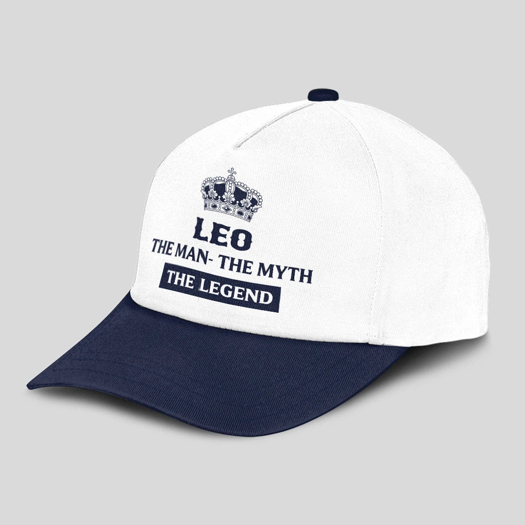 The Man The Myth The Legend King Crown Blue And White Cap LEO 13K1 C147PF
